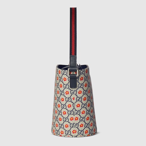 Children's printed GG bucket bag - beige and blue GG Supreme