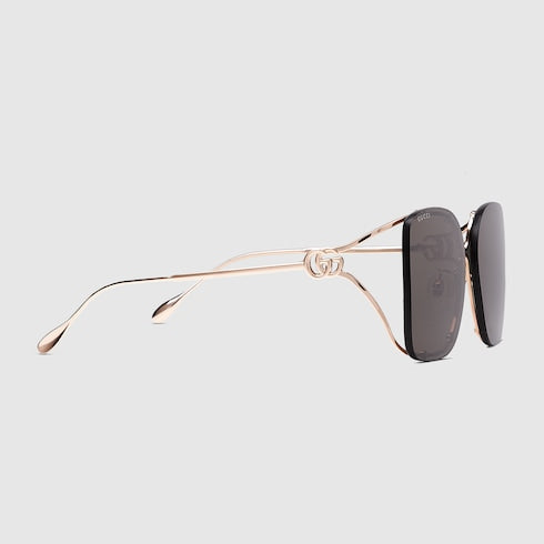 Square frame sunglasses - rose gold