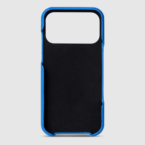 Case for iPhone 17 Pro Max - bright blue leather