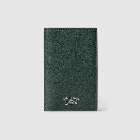 Lira card case - dark green leather