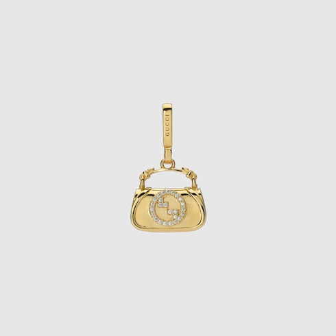 Gucci Blondie charm with crystals - gold-toned brass