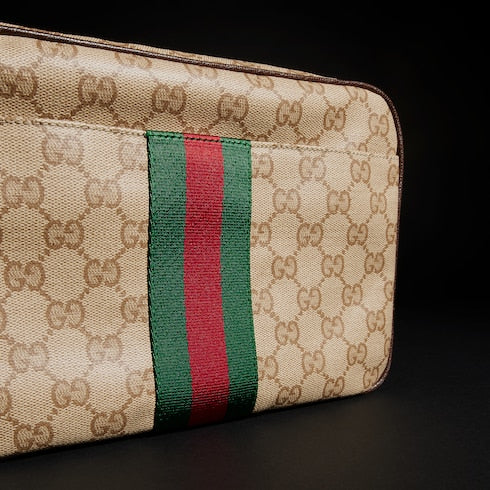 Gucci Essence Classic small crossbody bag - sand and brown GG canvas