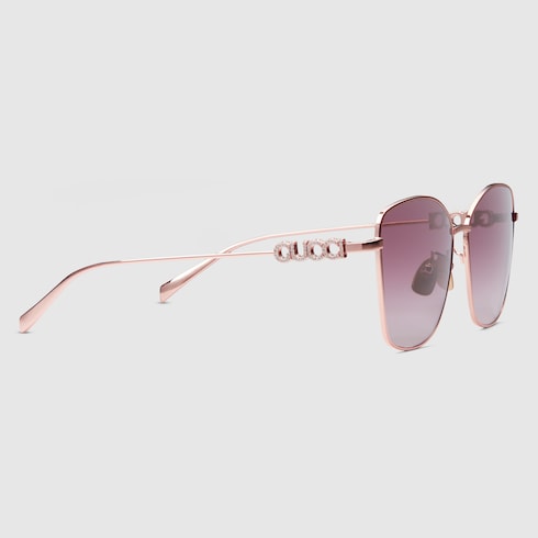 Specialized fit butterfly sunglasses - rose gold-toned