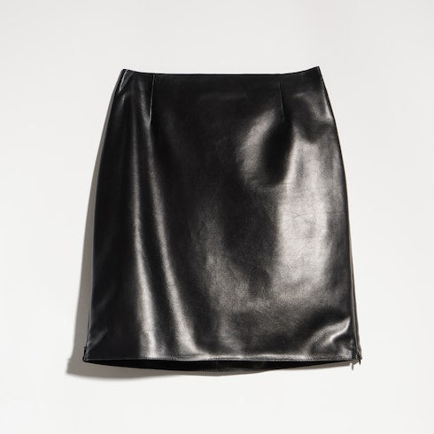 Soft nappa mini skirt - black