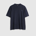 Cotton silk jersey T-shirt with embroidery - dark blue
