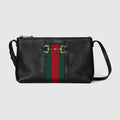 Gucci Horsebit Web small shoulder bag - black leather