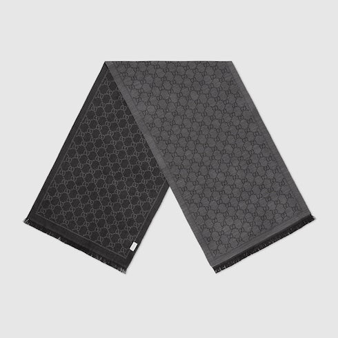 GG wool scarf - Grey