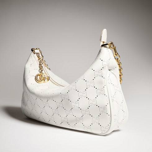 Lady Lunetta Chain small shoulder bag - white GG leather