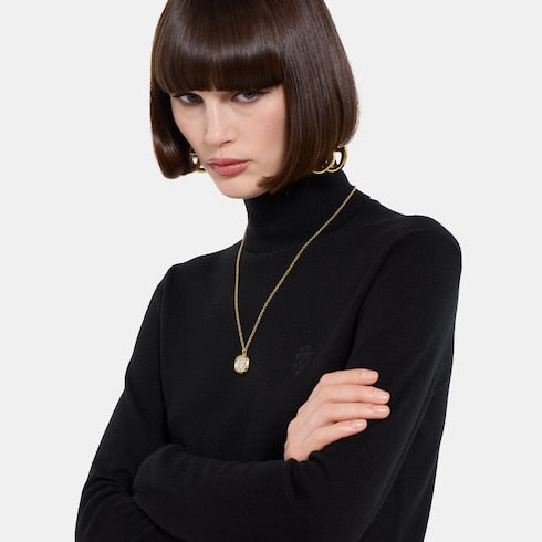 Gucci crest pendant necklace - gold-toned brass