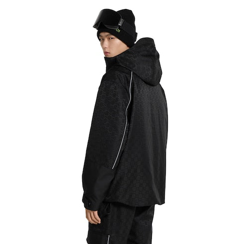 GG technical fabric jacquard jacket - black
