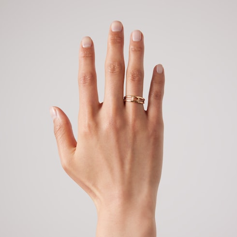 Gucci Interlocking 2-band 18k ring - 18k yellow gold