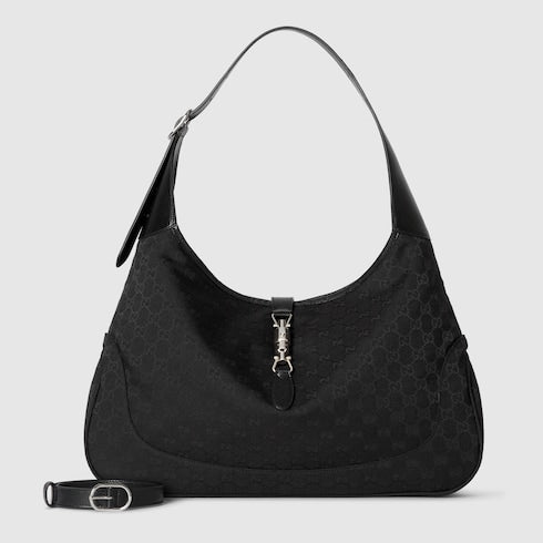 Gucci Jackie 1961 large crossbody bag - black GG canvas