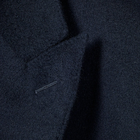 Double-breasted light cashmere coat - dark blue