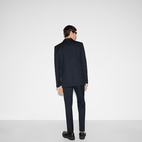 GG wool jacquard suit - dark blue