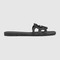 Women's Interlocking G slide sandal - black rubber