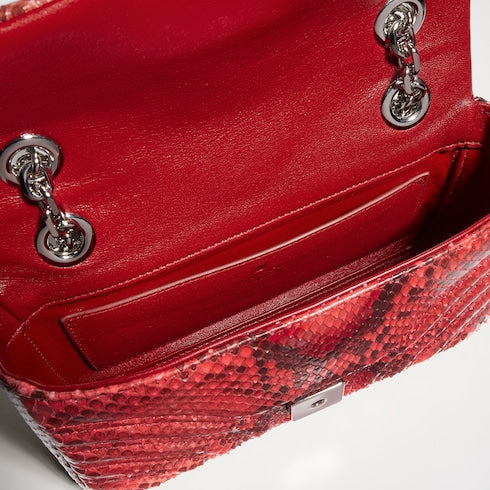 GG Marmont python small shoulder bag - deep red