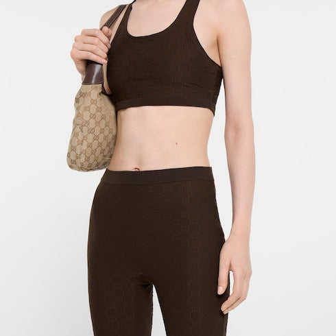 GG jersey jacquard leggings - brown