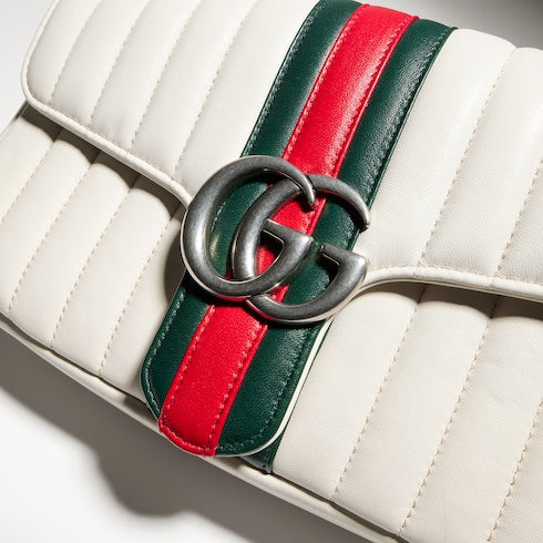 Jetset GG Marmont medium shoulder bag - white leather