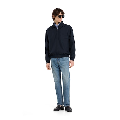 Men's driver with Web detail - black leather