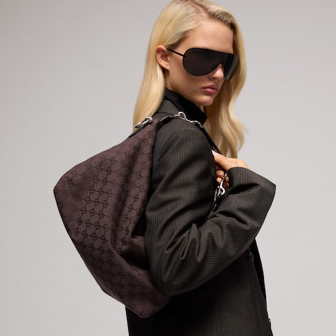 Brera medium crossbody bag - dark brown GG canvas