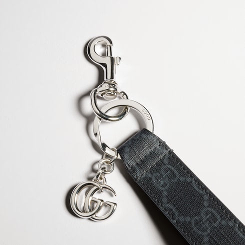 GG keychain with Double G - black Supreme canvas