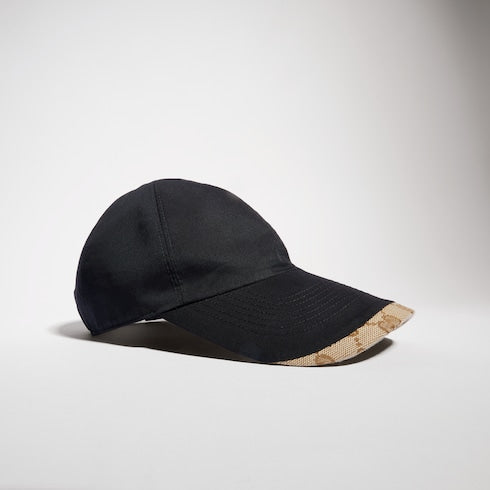 Cotton canvas baseball hat - black