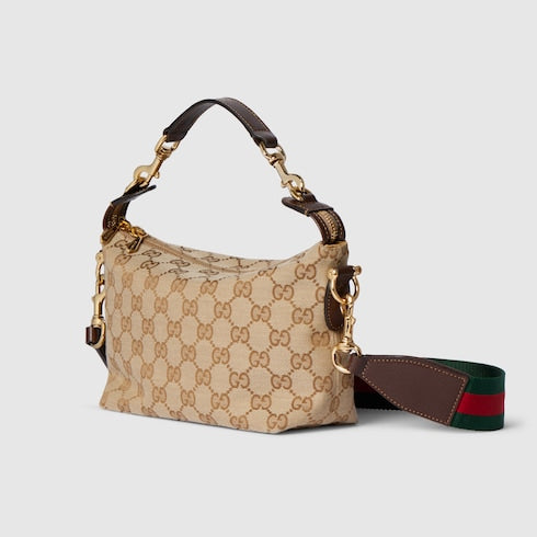 Brera small crossbody bag - sand and brown GG canvas