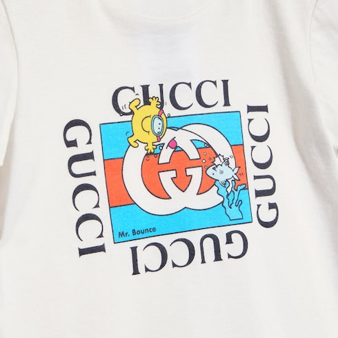 Baby cotton T-shirt with print - white