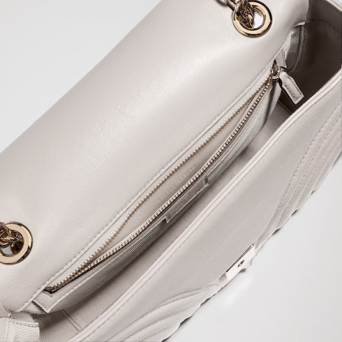 GG Marmont medium shoulder bag - light grey leather