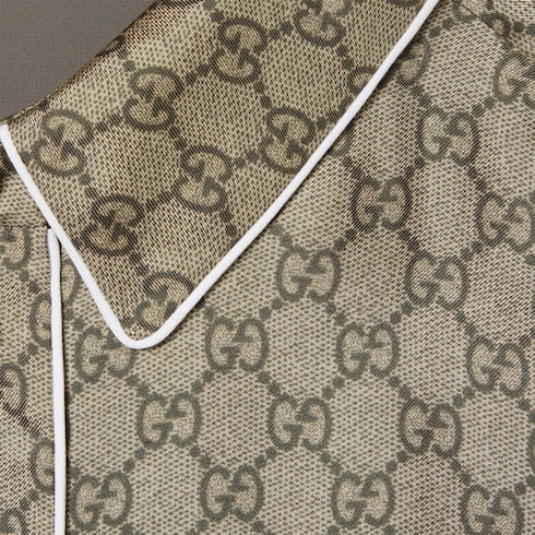 GG silk twill dress - camel