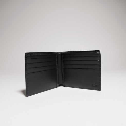 GG Emblem bi-fold wallet - black GG leather