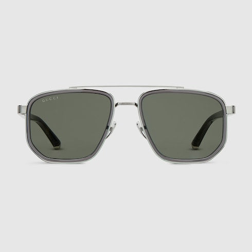 Navigator frame sunglasses - grey and silver