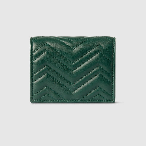 GG Marmont card case wallet - green leather