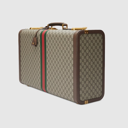 Gucci Savoy large suitcase - beige and ebony Supreme