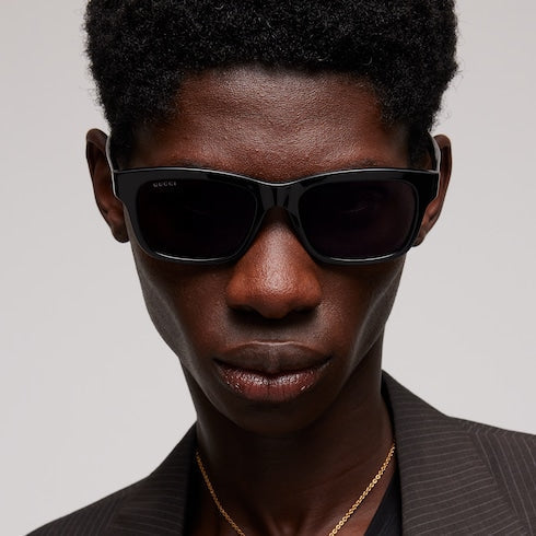 Rectangular-frame sunglasses - black