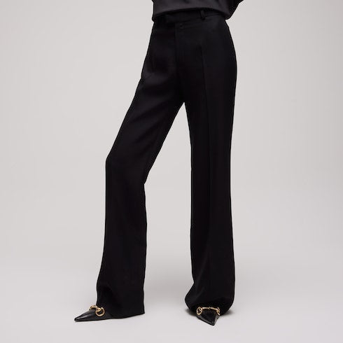 Linen blend pants - black
