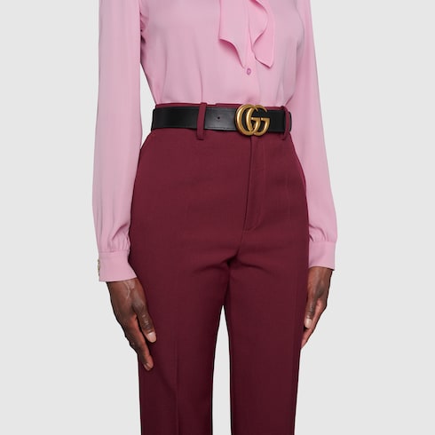 GG Marmont reversible belt - black leather