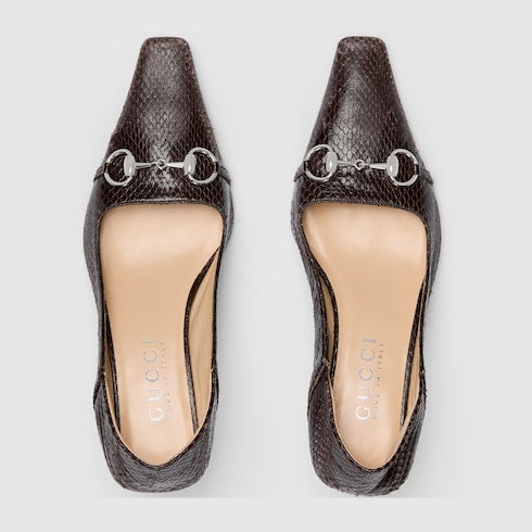 Women's Vittoria python pump - dark brown