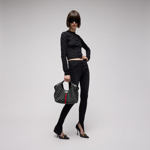 Gucci Giglio small tote bag - black GG denim