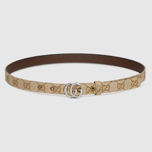 GG Marmont thin belt - sand GG canvas