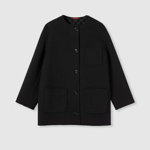 Reversible wool silk jacket - black and grey
