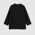 Reversible wool silk jacket - black and grey