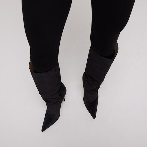 Women's stiletto boot - black suede