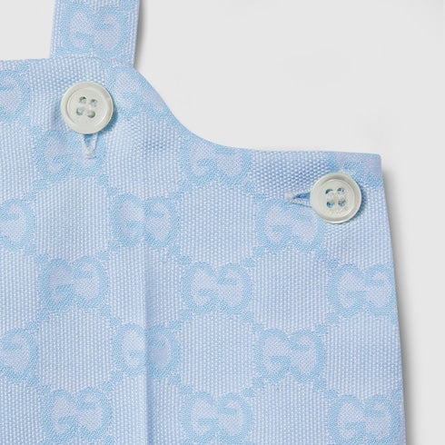 Baby GG cotton jacquard overall - light blue