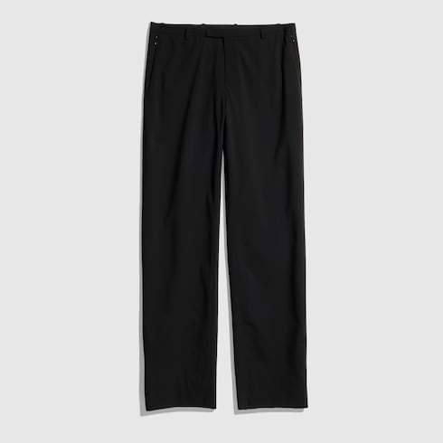 Technical wool blend pants - black