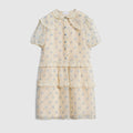 Children's embroidered silk dress - off white