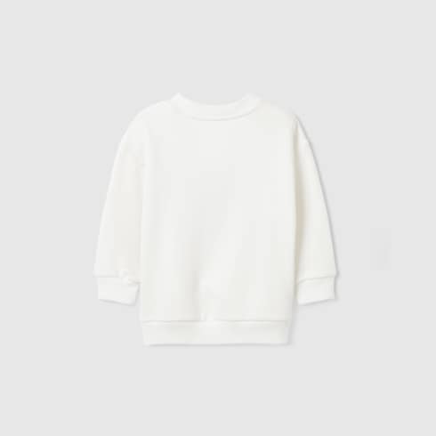 Baby cotton sweatshirt with print - white