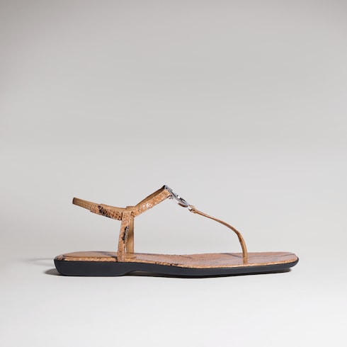 thong sandal with Interlocking G - Women's python