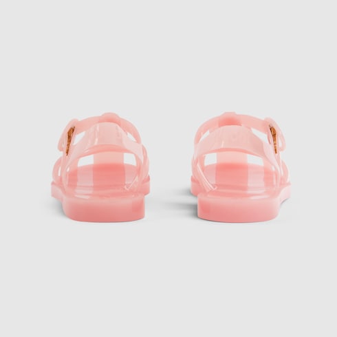 Women's sandal with Double G - pink rubber