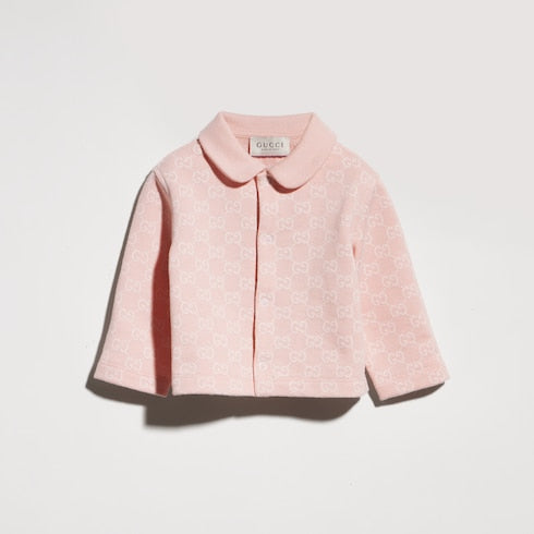 Baby printed cotton cardigan - light pink